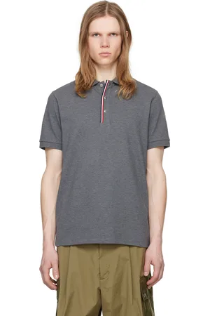 Moncler Gray Press-Stud Polo