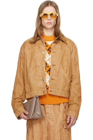 Marni Tan Garment-Dyed Denim Jacket