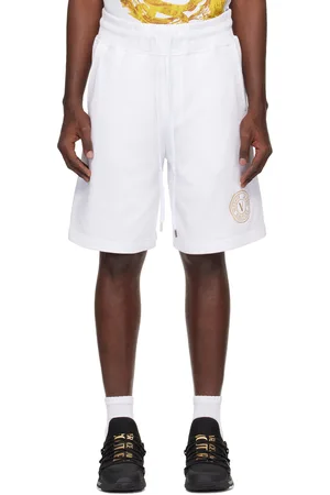VERSACE White V-Emblem Shorts