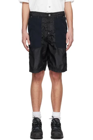 Stone Island Black & Navy Patch Shorts