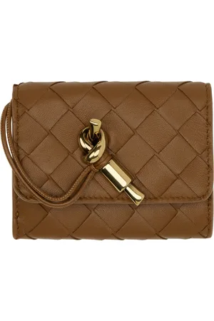 Bottega Veneta Tan Andiamo Small Envelope Card Holder