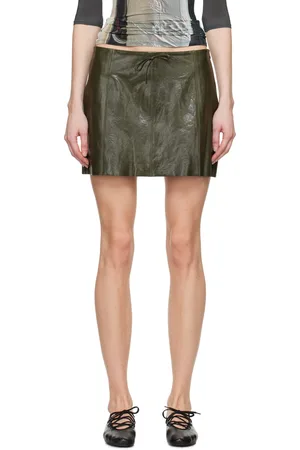 Paloma Wool Green Vittoria II Leather Miniskirt
