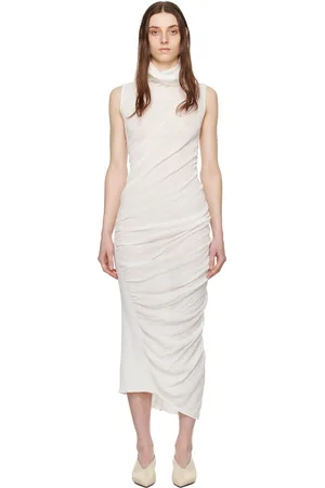 Issey Miyake Off-White Twisted Maxi Dress
