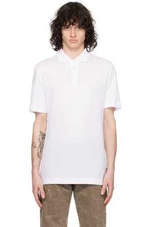 HUGO BOSS White Embroidered Polo