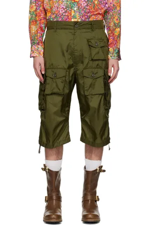 ENGINEERED GARMENTS Green Drawstring Cargo Shorts