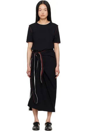 LEMAIRE Black Wrap Midi Dress