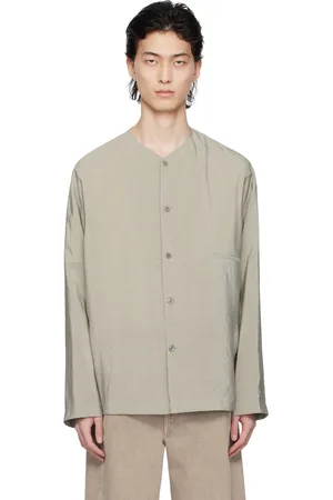 LEMAIRE Gray Collarless Shirt