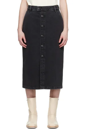 Carhartt Black Colby Denim Midi Skirt