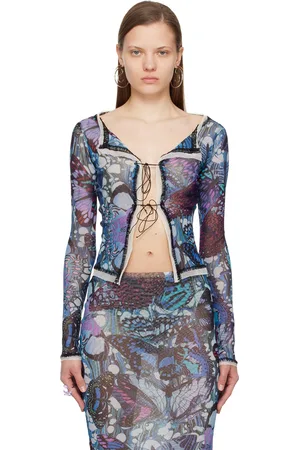 Jean Paul Gaultier Blue Butterfly Cardigan