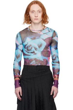 Jean Paul Gaultier Blue & Purple Floral Long Sleeve T-Shirt