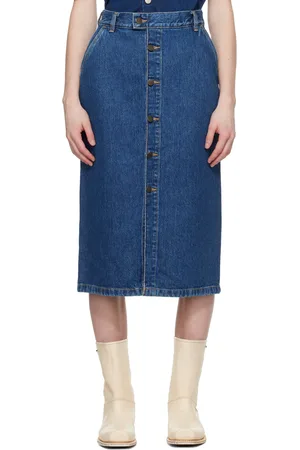 Carhartt Blue Colby Denim Midi Skirt