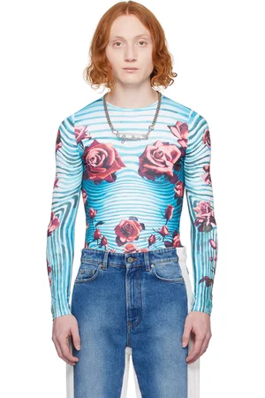 Jean Paul Gaultier Blue & Red Floral Long Sleeve T-Shirt