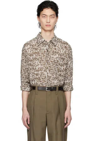 LEMAIRE Brown & Off-White Regular Shirt