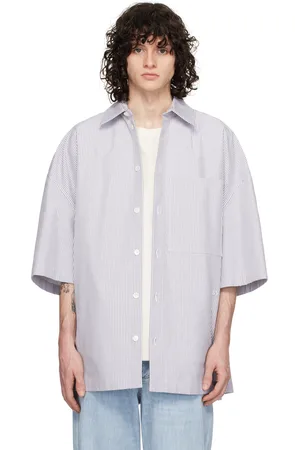 Bottega Veneta Gray & White Striped Shirt