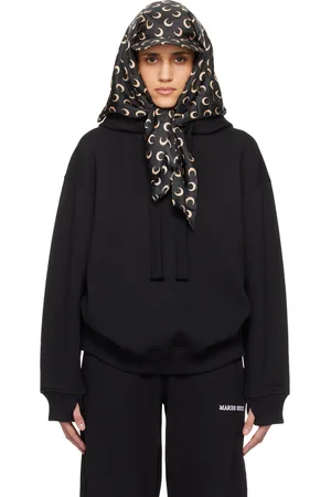 Marine Serre Black Embroidered Hoodie