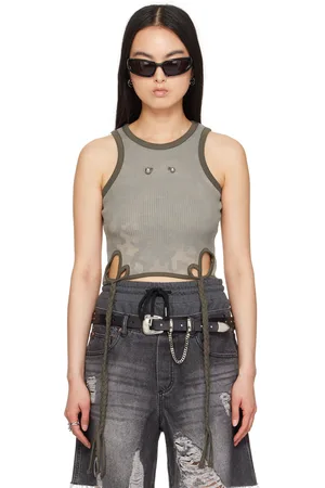 Andersson Bell Khaki Camouflage Tank Top