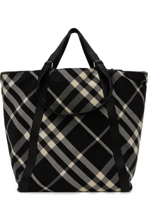 Burberry Black & Beige Large Field Tote