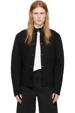 LEMAIRE Black Curved Sleeve Denim Jacket