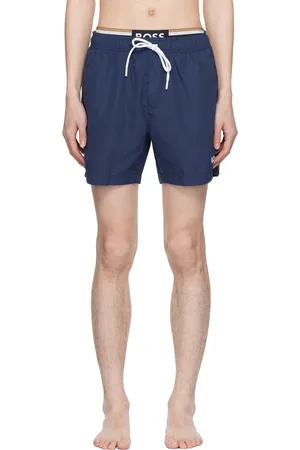 HUGO BOSS Navy Printed Swim Shorts