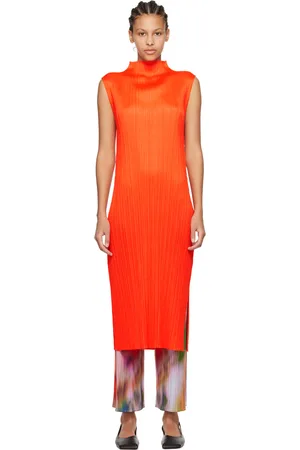 PLEATS PLEASE ISSEY MIYAKE Orange Monthly Colors April Maxi Dress