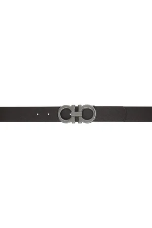 Salvatore Ferragamo Brown & Black Gancini Reversible Belt