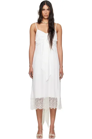 Simone Rocha SSENSE Exclusive White Front Bow Slip Dress