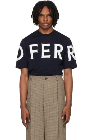 Salvatore Ferragamo Navy Printed T-Shirt