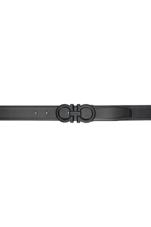 Salvatore Ferragamo Black & Navy Gancini Reversible Belt