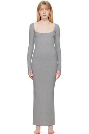 SKIMS Gray Soft Lounge Long Sleeve Maxi Dress
