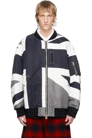 Takahiromiyashita The Soloist White & Black Back Gusset Bomber Jacket