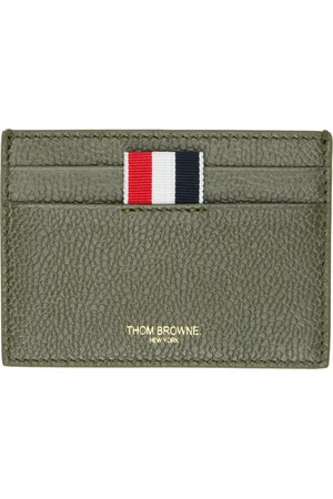 Thom Browne Green Pebble Grain Card Holder