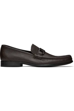 Salvatore Ferragamo Brown Gancini Ornament Loafers