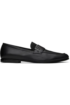 Salvatore Ferragamo Black Gancini Ornament Loafers