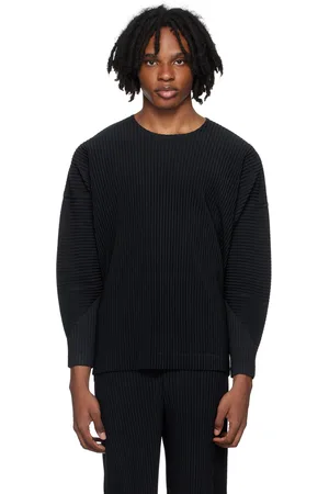 Issey Miyake Black Aerial Long Sleeve T-Shirt