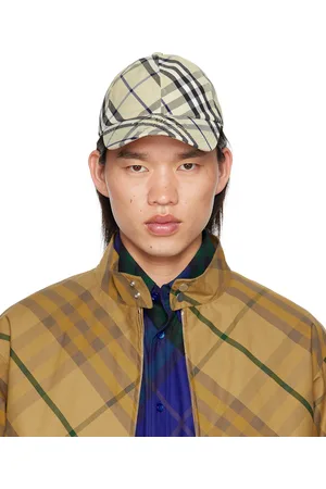 Burberry Beige Check Cotton Blend Baseball Cap