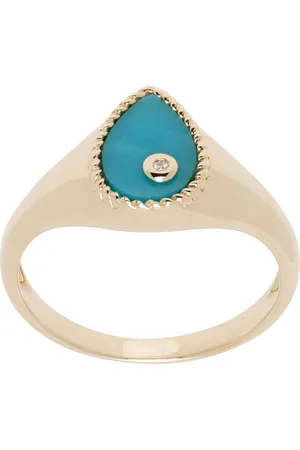 YVONNE LÉON Gold Baby Chevalière Poire Ring