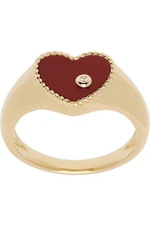 YVONNE LÉON Gold Baby Chevalière Cœur Ring