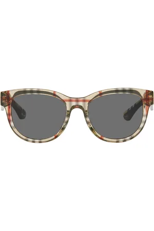 Burberry Beige Check Round Sunglasses