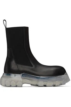 Rick Owens Black Porterville Beatle Bozo Tractor Boots