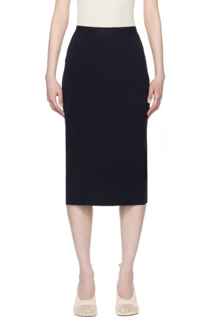Bottega Veneta Navy Light Midi Skirt