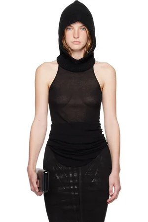 Rick Owens Black Porterville Basic Rib Tank Top
