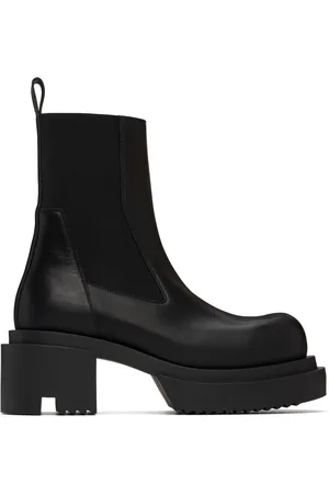 Rick Owens Black Porterville Beatle Bogun Chelsea Boots