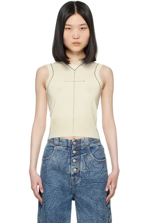 Maison Margiela Off-White Inverted Seam Tank Top