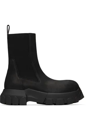 Rick Owens Black Porterville Beatle Bozo Tractor Chelsea Boots