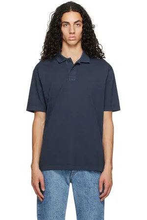 HUGO BOSS Blue Embroidered Polo