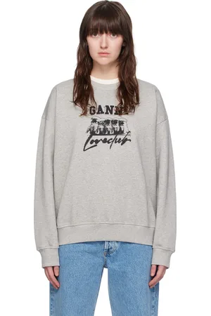 Ganni Gray Printed Sweatshirt