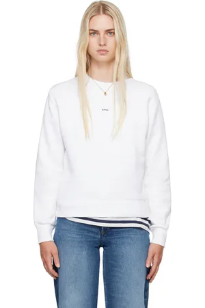 A.P.C. White Boxy Printed Micro Logo Sweatshirt