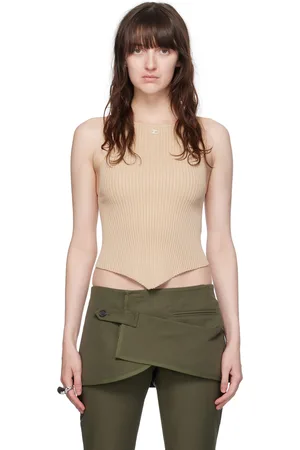 Courrèges Beige Pointy Tank Top