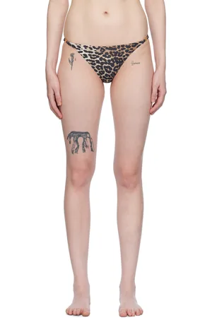 Ganni Brown Emblem Bikini Bottoms