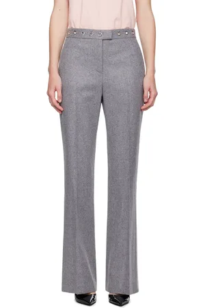 Msgm Gray Eyelet Trousers